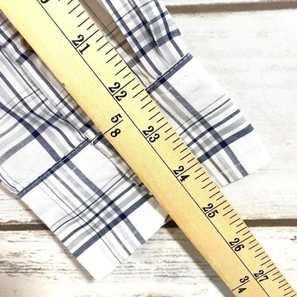 Wrangler Mens Shirt L Gray White Plaid Checkered Wrinkle Resist Button Down - Picture 8 of 9